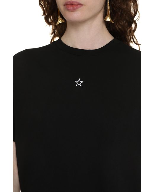 Stella McCartney Black Embroidered Star Cotton T-Shirt Organic Cotton; Viscose T-Shirts & Jerseys