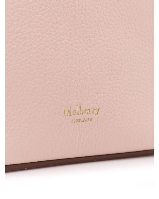 バッグ・カバンその他 MULBERRY Leather bucket bag with logo Blossom Pink Mulberry Leather Bucket Bag With Logo in Pink | Lyst