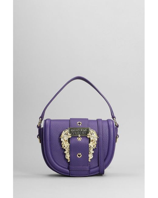 Versace Blue Hand Bag In Viola Faux Leather