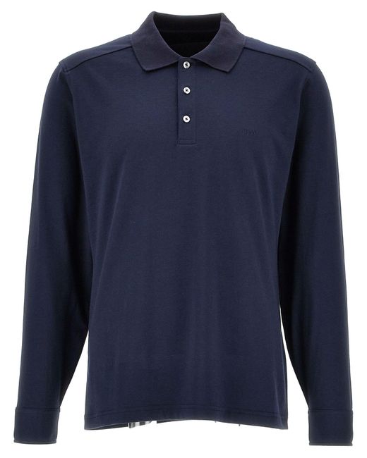 Fay Blue Cotton Polo Shirt for men