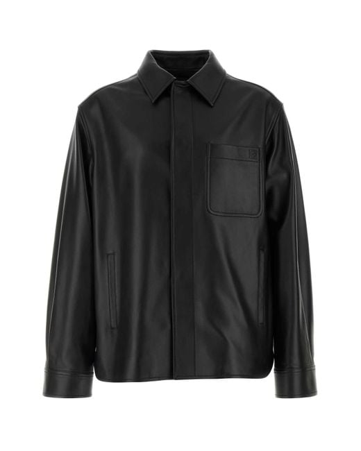 Loewe Black Classic Leather Jacket for men