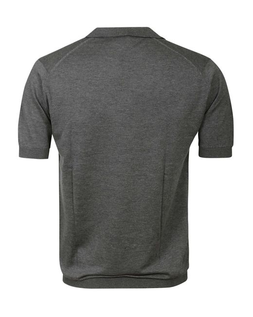 John Smedley Cotton Noah Skipper Collar Shirt Ss in Charcoal (Gray) for Men  | Lyst
