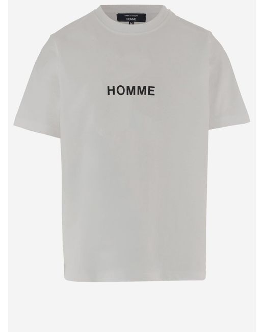 Homme by Michele Rossi Gray Cotton Logo T-Shirt T-Shirts And Polos for men