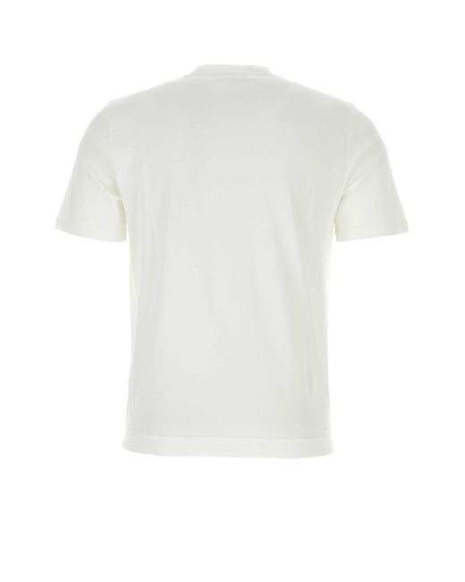Fedeli White Cotton T-Shirt for men