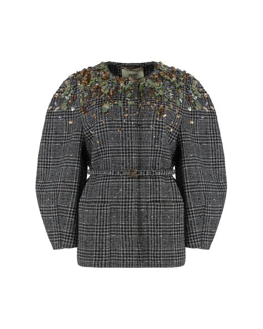 Fendi Gray Wool Tweed Jacket Main: Virgin