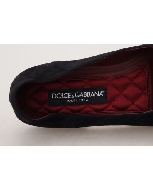 Dolce & Gabbana Black Crossembellished Ballerina Flats for men
