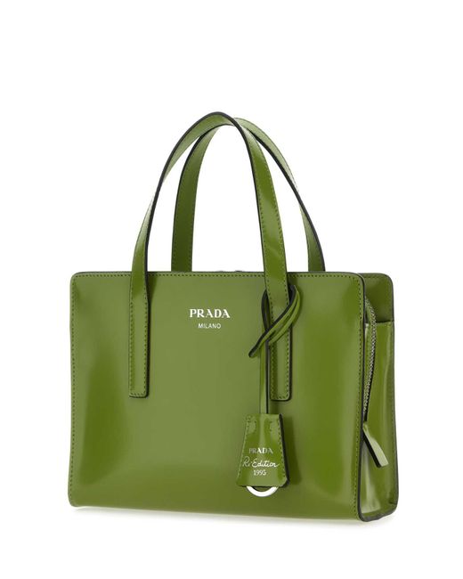 Prada Green Re-edition 1995 Leather Tote Bag