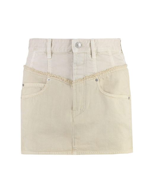Isabel Marant White Narjis Denim Mini Skirt