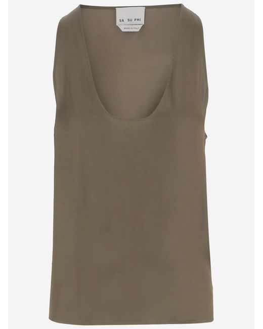 Sa Su Phi Green Tank Top Viscose