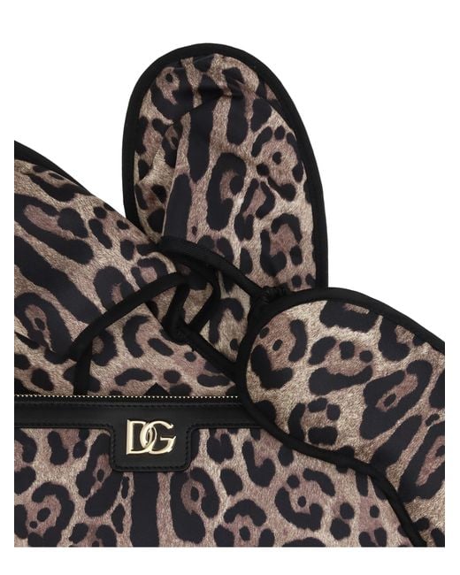 Dolce & Gabbana White Leopard-Print Comfort Kit Polyester Slippers
