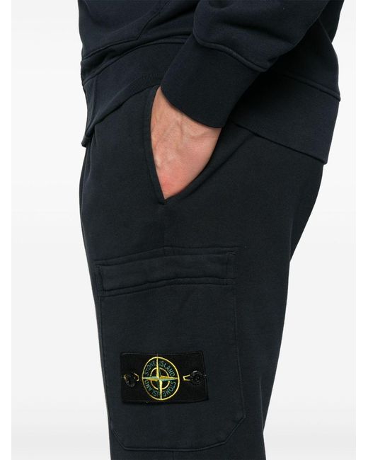 Stone Island Black Slim Fit Jogger Trousers for men