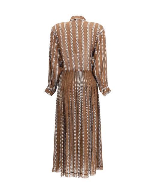 Crida Milano Natural Wimbledon Georgette Midi Dress