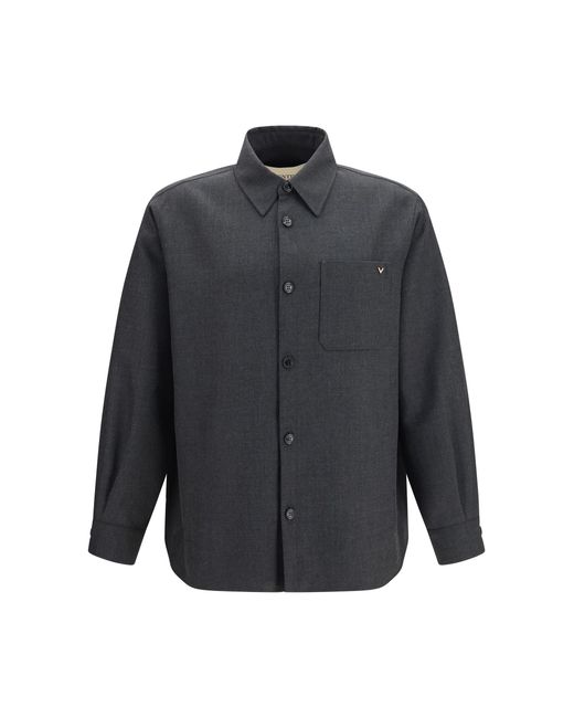 Valentino Gray Vlogo Wool Blend Jacket for men