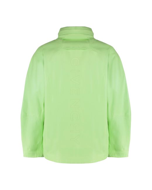 Givenchy Green Lambskin Jacket With Zipped Pockets Polyester Leather for men