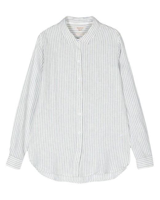 Barbour White Marine Striped Linen Shirt