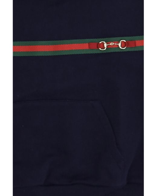 Gucci Blue Cotton Hoodie For Boy Sweatshirts for men