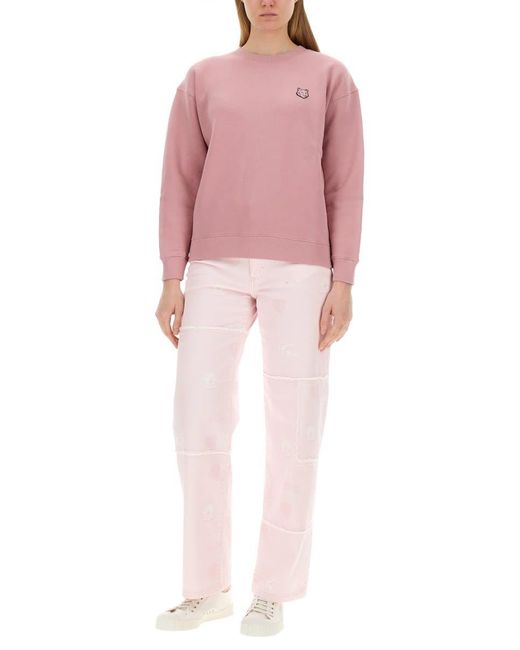 Maison Kitsuné Pink Baby Fox Patch Sweatshirt
