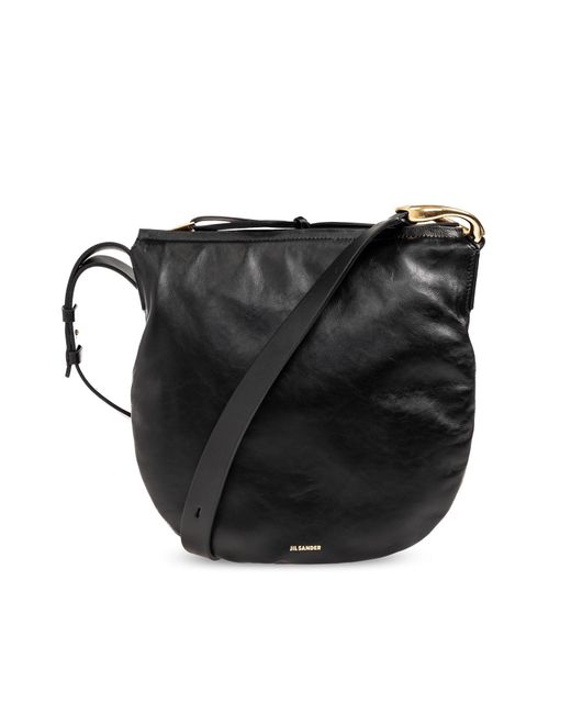 Jil Sander Black Shoulder Bag With Logo