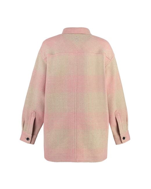 Isabel Marant Pink Marveli Wool Overshirt