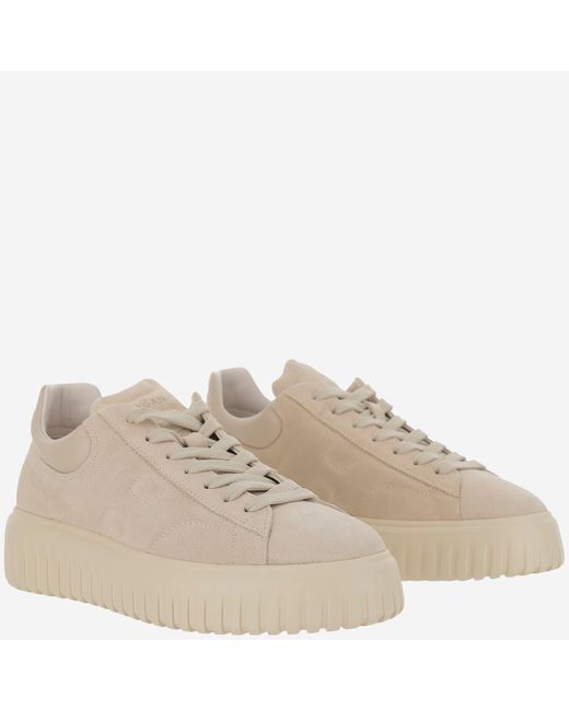Hogan Brown H-Stripes Sneakers for men