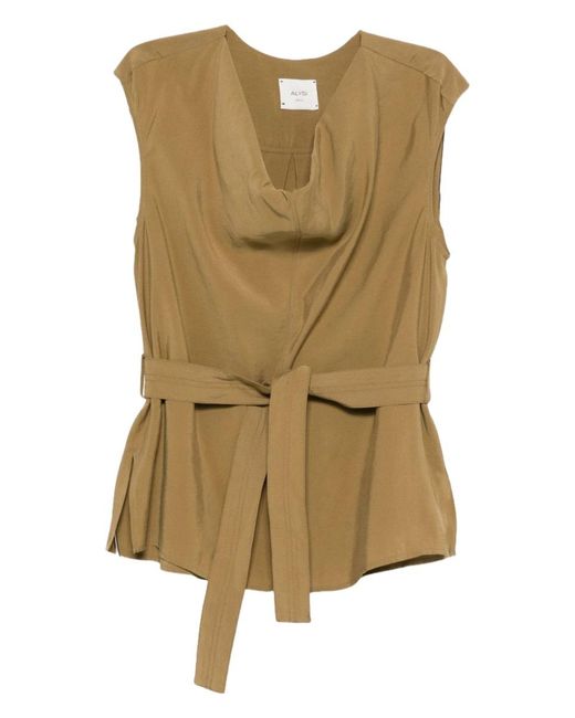 Alysi Natural Blouse With Belt Modal Polyester