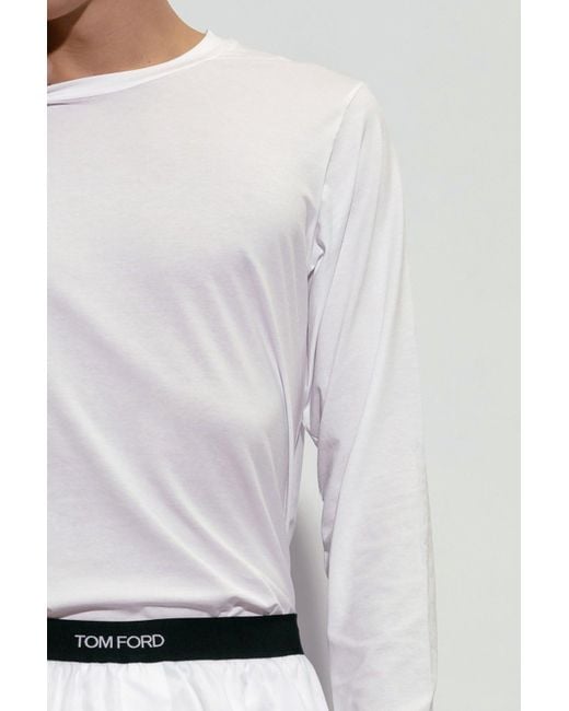 Tom Ford White T-Shirt With Logo for men
