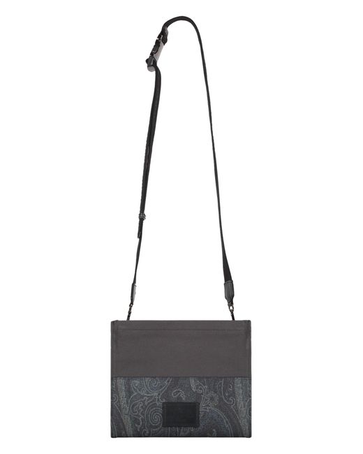 Etro Black Paisley Print Crossbody Bag