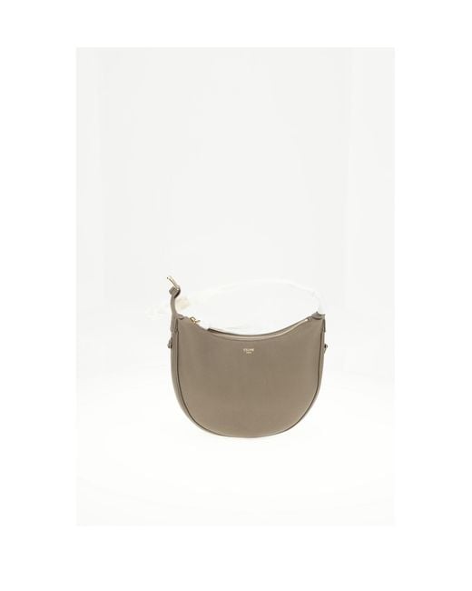 Céline White Shoulder Bag Lulu Calf Leather