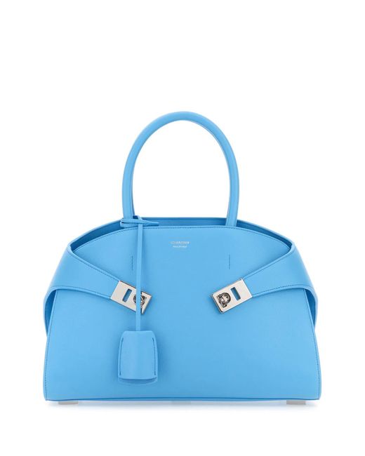 Ferragamo Blue Leather Small Hug Handbag