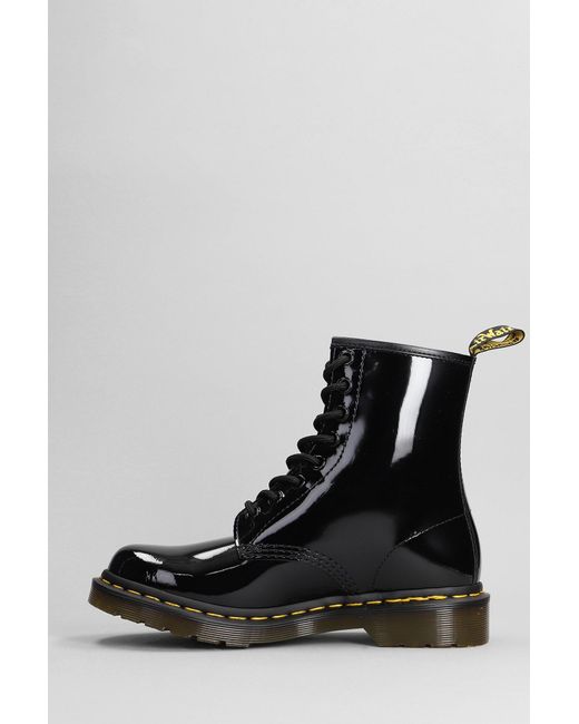 Dr. Martens 1460 Combat Boots In Black Patent Leather | Lyst