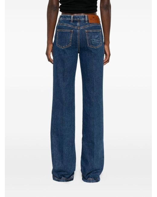 Etro Blue Jeans Straight Leg Cotton