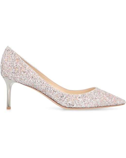 Jimmy choo romy pink glitter top