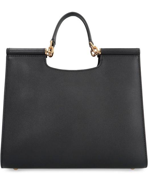 Dolce & Gabbana Black Tote Bag Sicily Calf Leather