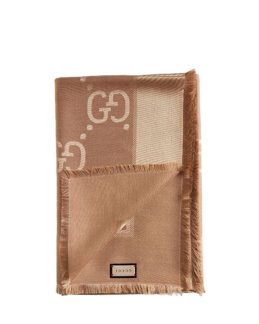 Gucci Natural Silk Jacquard Scarf