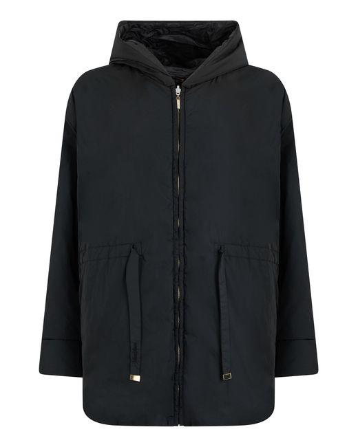 Max Mara Black Padded Hooded Jacket Polyester Trench & Raincoats