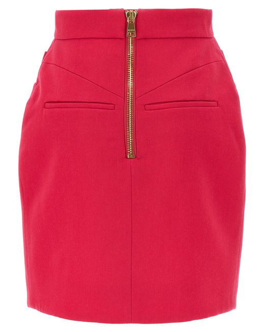 Balmain Red Mini Skirt Skirts