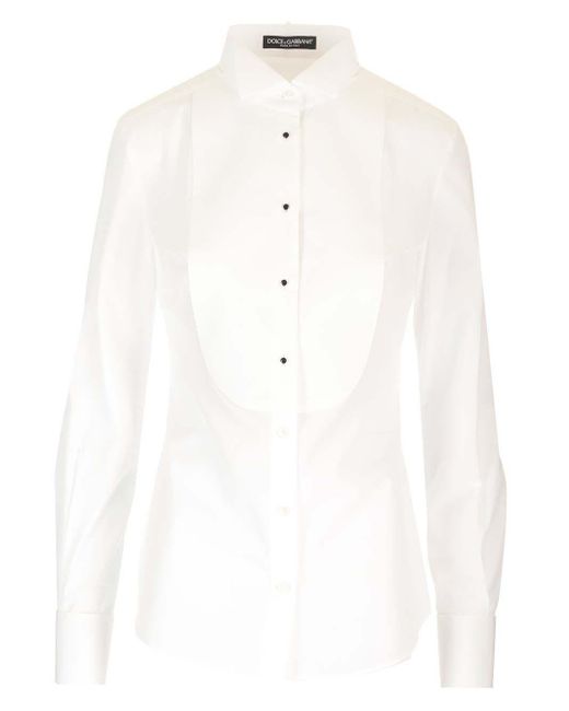 Dolce & Gabbana White Tuxedo Shirt