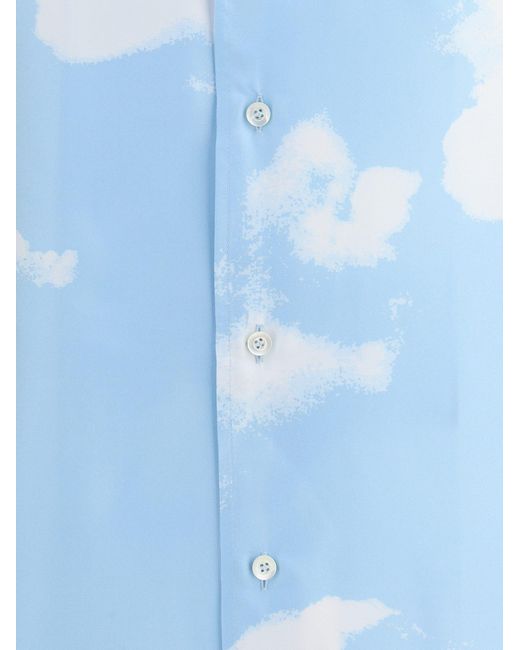 Moschino Blue Silk Camicia for men