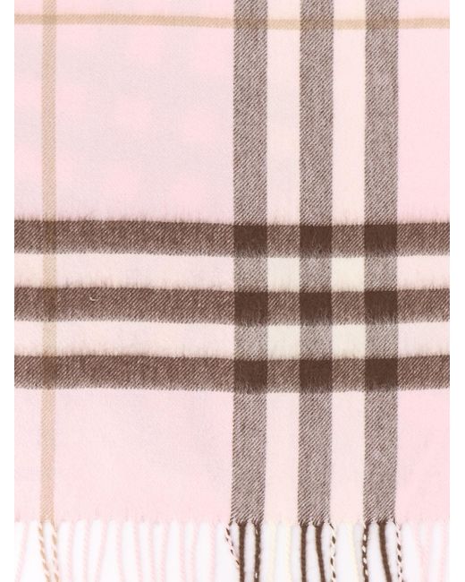 Burberry Pink Check Cashmere Scarf