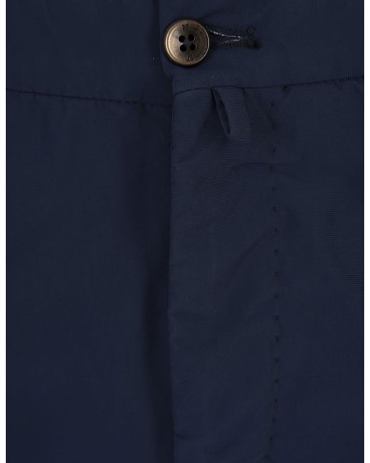PT Torino Blue Dark Stretch Cotton Shorts for men