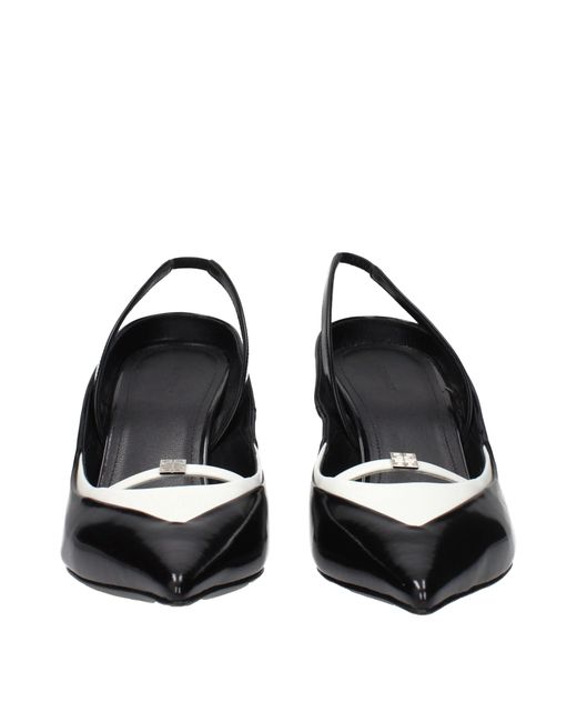 Givenchy Black Leather Wedge Sandals