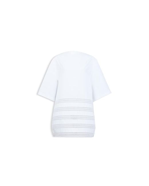 Maison AlaïA White Robe Ronde En Coton Poplin Blanc Dress