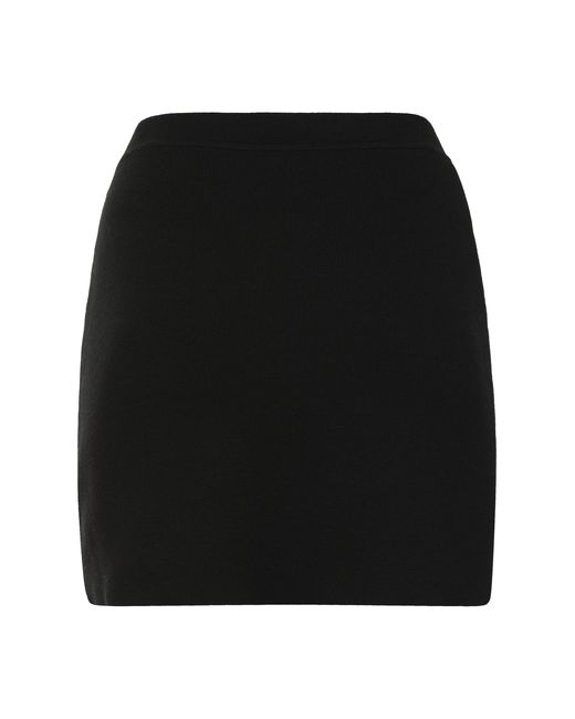 Khaite Black Knitted Mini Skirt Polyamide