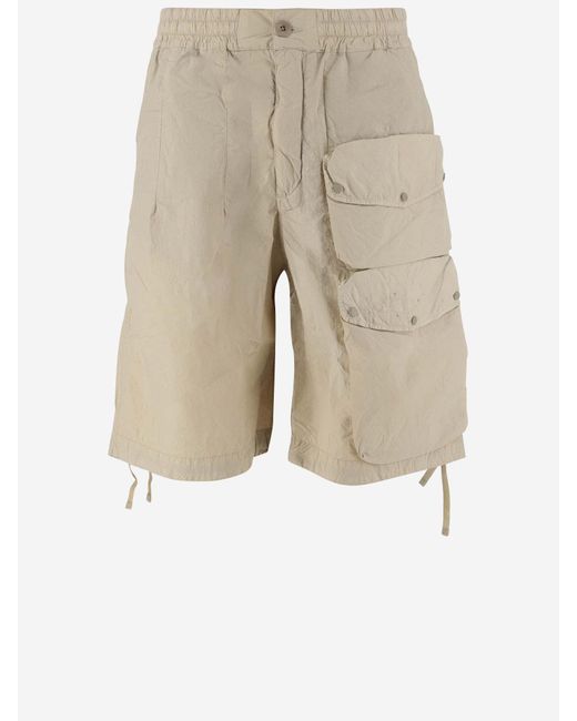 C P Company Natural Nylon Cargo Shorts for men
