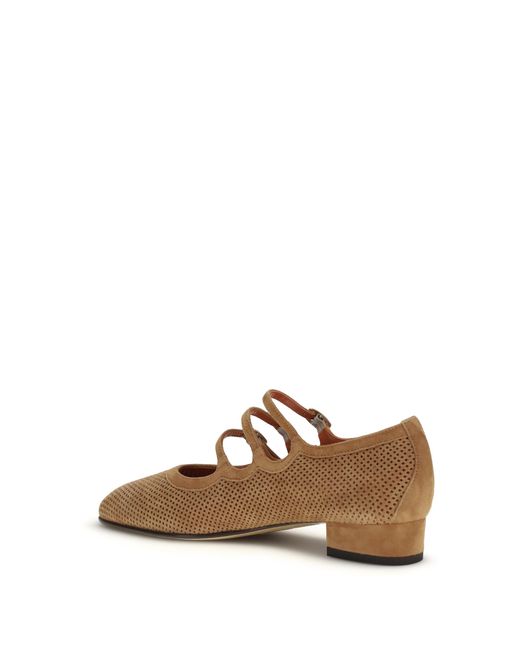 CAREL PARIS Brown Ballerinas Ariana Suede Calf Leather Pumps