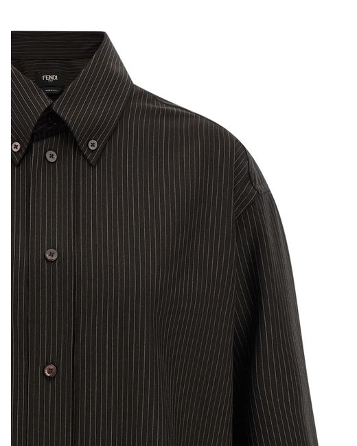 Fendi Black Wool And Lace Shirt for men