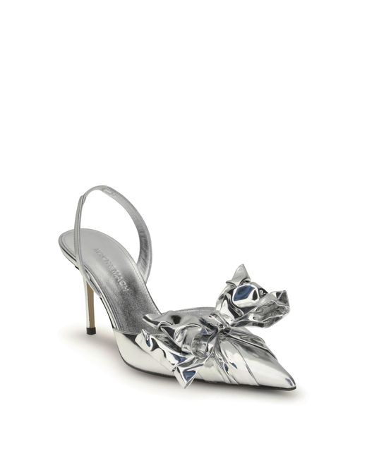 Mach &amp; Mach White Cadeau Wrapped Leather Pumps