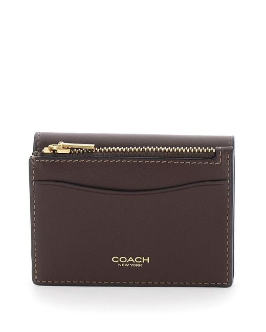 COACH Brown Card Holder Essential Leather Cow Accessory