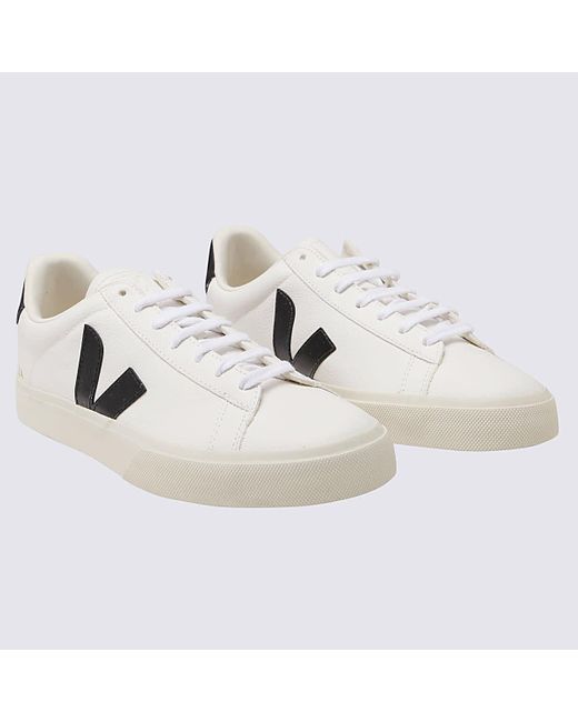 Veja Extra White And Black Faux Leather Campo Sneakers