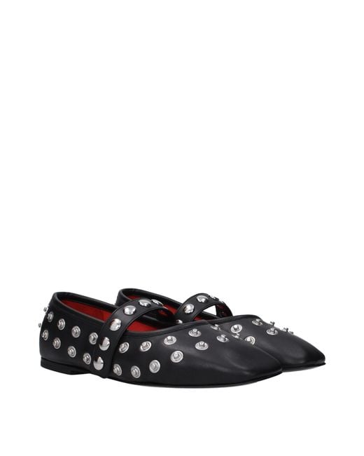 Stella McCartney Black Leather Ballet Flats